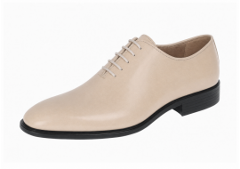 Pantofi eleganți bej pentru bărbați din piele naturală cu șiret și talpă Donatto – GKR200BX